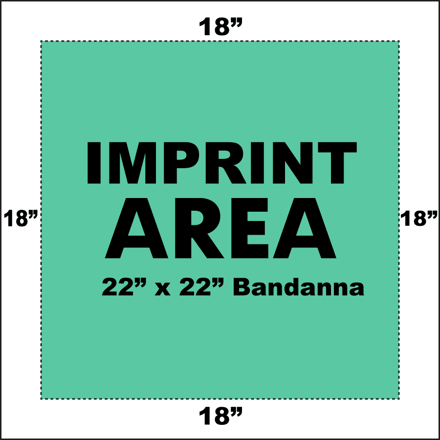 27" Bandana imprint area tie dyed bandannas