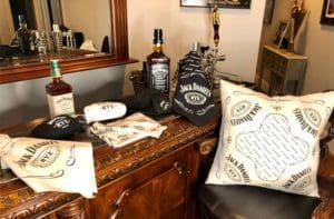 BAR WITH JACK DANIELS PRODUCTS PILLOW BANDANNA MASK BOTTLES